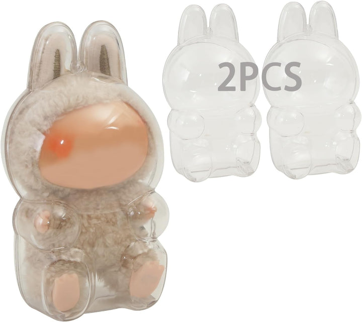 Protective Case for LABUBU, Clear Display Case with Keychain, (Doll Excluded, 1PCS Style a Standing)