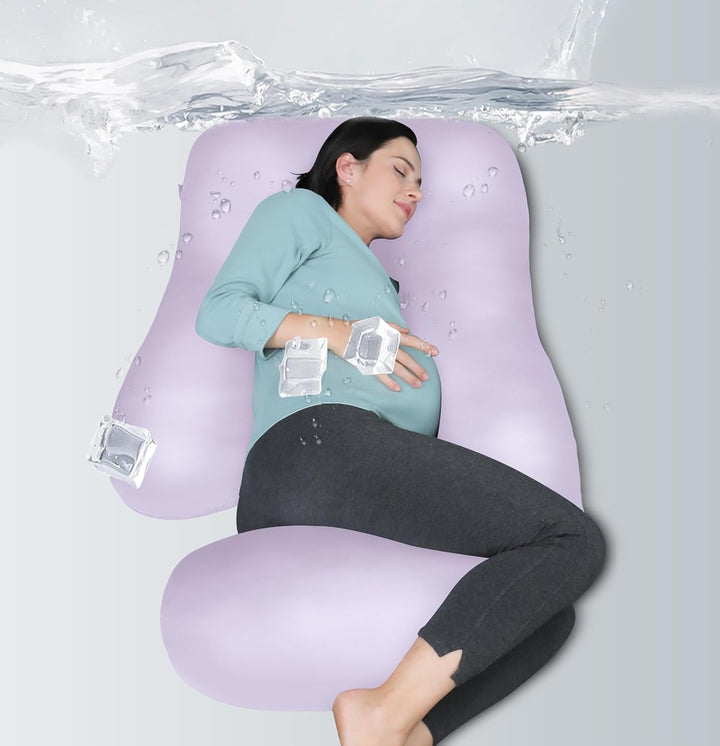 Pregnancy Pillows for Sleeping - U Shaped Full Body Maternity Pillow with Removable Cover - Support for Back, Legs, Belly, HIPS - 57 Inch Pregnancy Pillow for Women - Grey