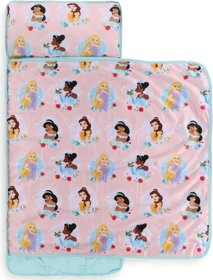 Toddler Nap Mat with Built-In Pillow and Blanket - Soft 46 X 20-Inch Microfiber Kids Sleeping Bag for School or Sleepover, Blue - Spidey & His Amazing Friends