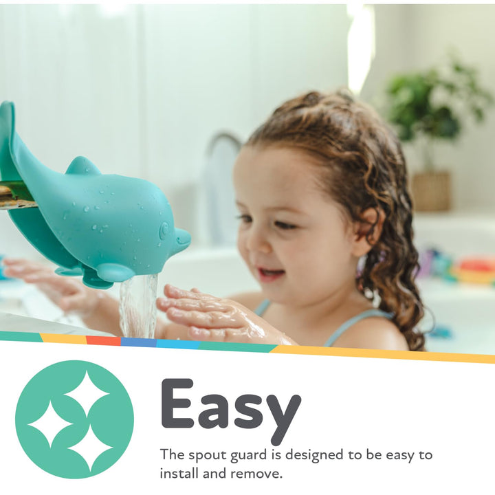 Bathtub Safety Spout Guard - Compatible with Most Standard Faucets - Bath Toys - Dolphin