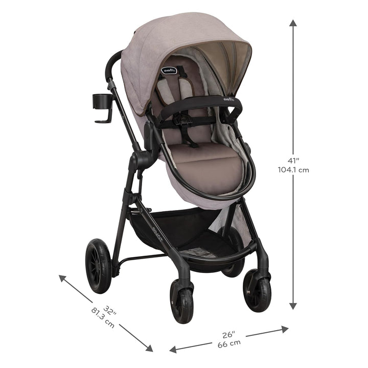 Pivot Modular Travel System with Litemax Infant Car Seat with Anti-Rebound Bar (Desert Tan)