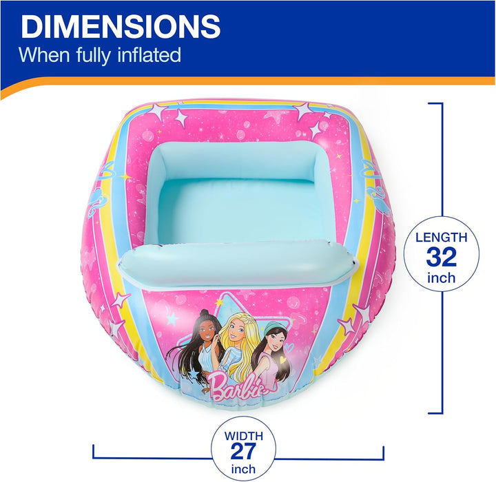 Barbie Inflatable Water Boat Vehicle, Inflatable Pool Floats and Kids Pool Toys, Barbie Pool Party Supplies for Kids Aged 3 & Up