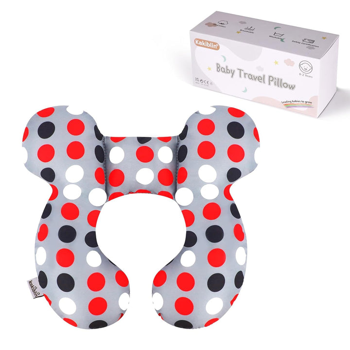 Baby Travel Pillow,Baby Neck Pillows for Car Seat,Upgraded Baby Head Pillow,Toddler Head and Neck Baby Support Pillow for Car Seat, Pushchair,Travel (Gray Fox)