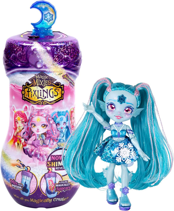 Pixlings Shimmerverse Series, Create & Mix Magic Potion to Magically Reveal Marena the Ice Mermaid, This Beautiful 6.5" Shimmerverse Pixling Fashion Doll Appears inside the Potion Bottle