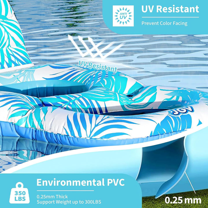 Pool Floats for Adults,Inflatable Chair Lounger Floaties with Drink Holder,Travel Pool Beach Lake Swim Inflatables Water Floating Rafts