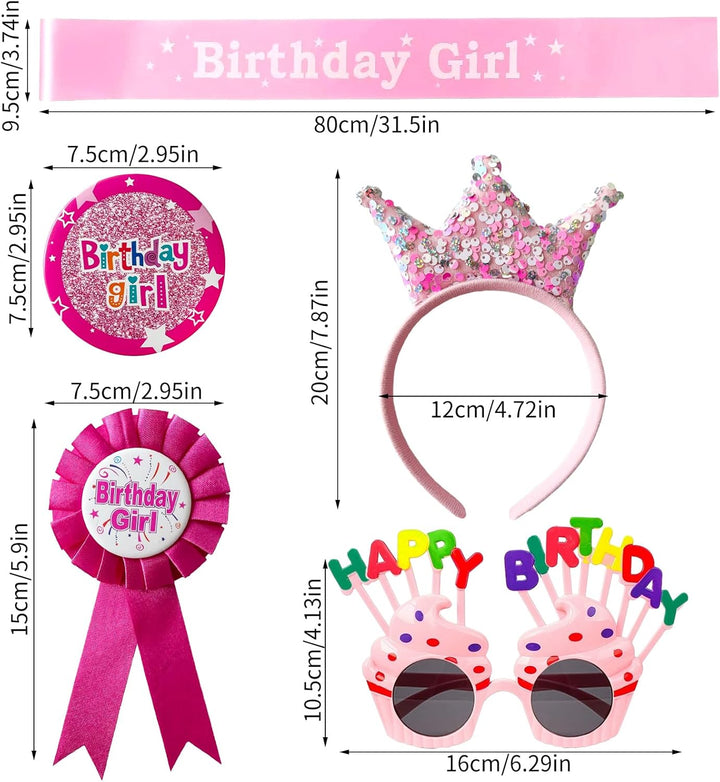 Birthday Crown and Dress up Set - Headband Tiara, Ribbon Medal for Kids, Girl, Boy, Children'S Party