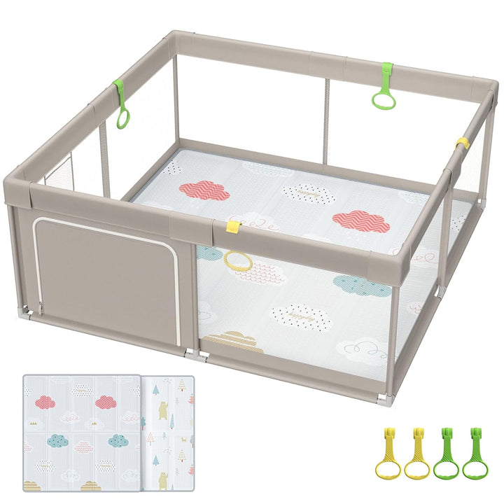 Baby Playpen, 47X47 in Small Play Pen,Toddler Playpen for Apartment,Play Yard,Activity Fence, Extra Large Baby Playard