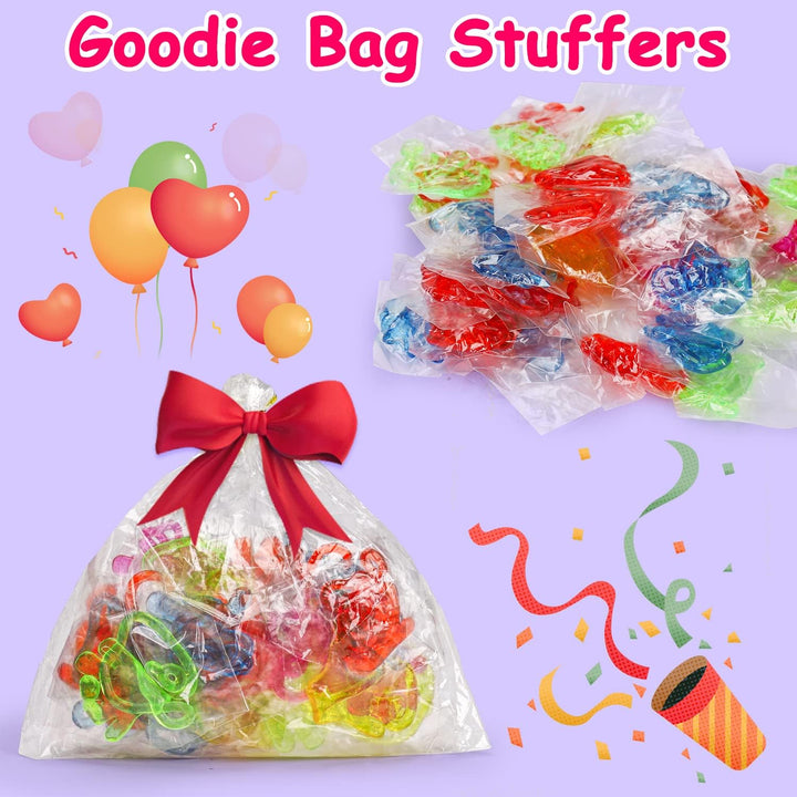 100PCS Glitter Sticky Hands Party Favors for Kids 4-8 8-12 Birthday Supplies Hawaiian Goodie Bag Stuffers Classroom Treasure Box Carnival Prizes Bulk Treat Trinkets Pinata Stuff Mini Stretchy Toys