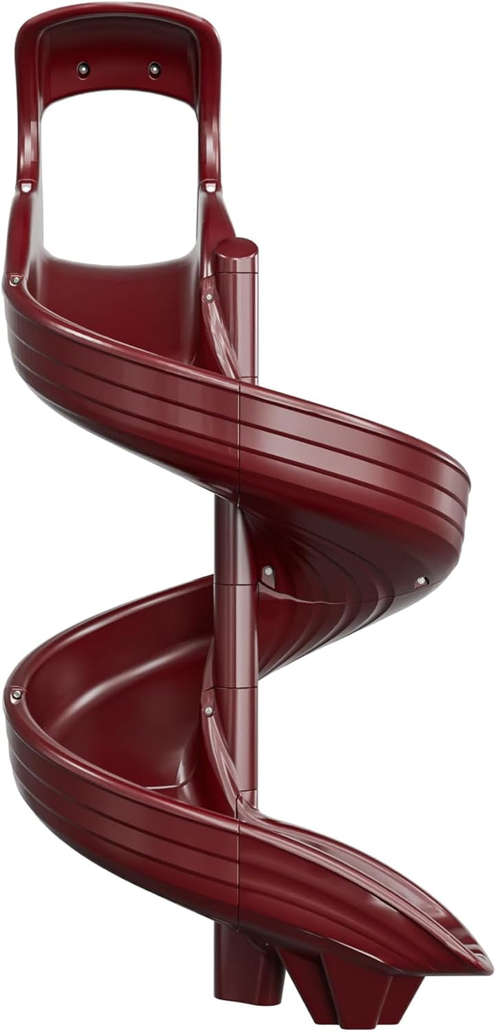 Playground Slide for Kids - Big Spiral Outdoor Slide Attachment for Treehouse or Deck - Plastic Playset Slide for Playground or Backyard with Open Twisty Design - Exit Right - 5 Ft - Gray
