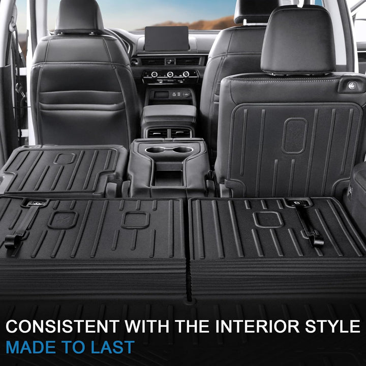 Backrest Mats for Honda Pilot 2025 2024 2023, All Weather TPE 2Nd Row Seat Back Protector Kick Mat for Honda Pilot Accessories