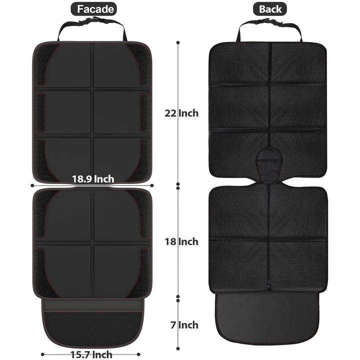 Car Seat Protector, 2 Pack, Waterproof 600D Fabric Carseat Protector Car Seat Cover for Child Car Seat with Nonslip Backing Mesh Pockets for Baby and Pet SUV Sedan Truck Leather Seats