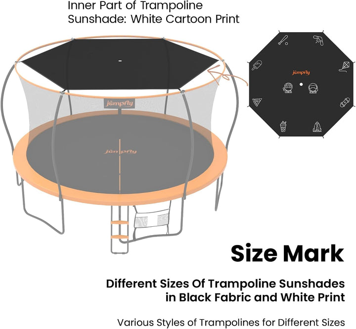 Trampoline Shade Cover, Trampolines Cover for 12FT 8 Straight Pole round Trampolines Sun Protection, Easy to Install,Trampoline Accessories for Backyard Playground
