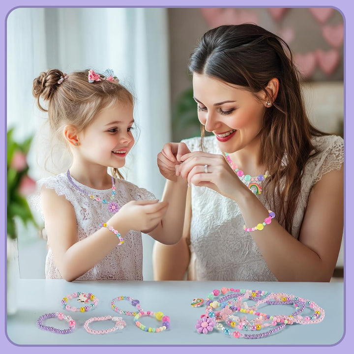 10Pcs Kids Jewelry for Girls -5 Necklaces, 5 Bracelets, Little Girls Jewelry Kids Mermaid Necklace for Girls, Toddler Jewelrys Necklace Birthday Christmas Gift Age 3 4 6 8