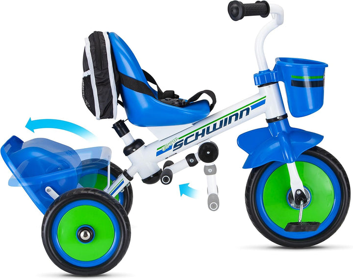 Easy Steer Bike for Toddler, Kids Tricycle with Removable Push Handle, Steel Trike Frame, Boys and Girls Ages 2-4 Year Old, Blue, 41" X 20" X 41"