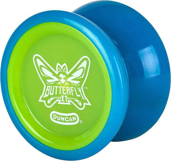 Toys Butterfly XT Yo-Yo with String, Ball Bearing Axle and Plastic Body, String Trick Yo-Yo, Blue with Green Cap