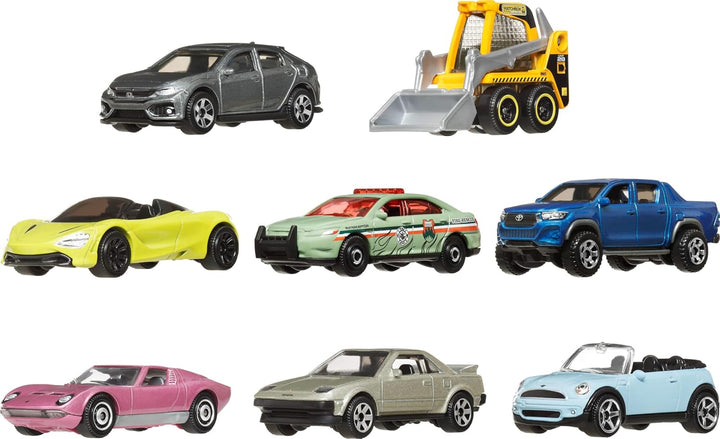 Toy Cars or Trucks 8-Pack, Set of 8 Die-Cast 1:64 Scale Vehicles, Themed Multipack, Including 1 Exclusive (Styles May Vary)