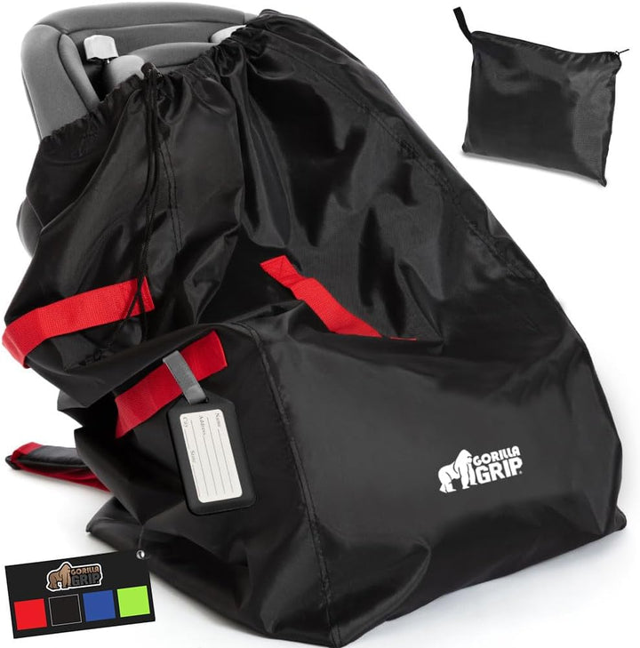 Car Seat Travel Bag for Airplane Gate Check, Easy Carry Padded Backpack Bags Cover Carseats, Infant Baby Carriers and Toddler Booster Seats for Airport, Child Air Travels Essential, Black