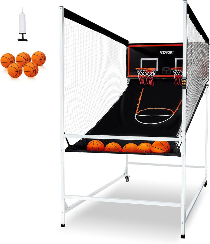 Basketball Arcade Game Indoor, 2 Player Indoor Basketball Game, Home Dual Pop- A-Shot Sport with Balls, 8 Game Modes, Electronic Scoreboard, and Inflation Pump, for Kids, Adults