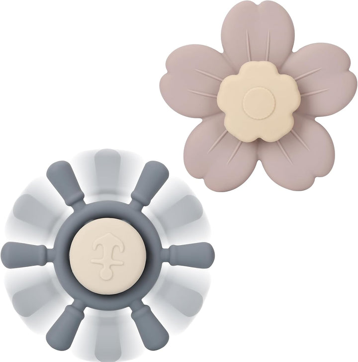 Silicone Suction Cup Spinner Toy | Spinning Tops for Kids 1-3 | Airplane Car Travel Table Highchair & Window Toys for 1 2 Year Old | Toddler Sensory Bath Toys for Babies 12-18 Months(Sage/Blush)