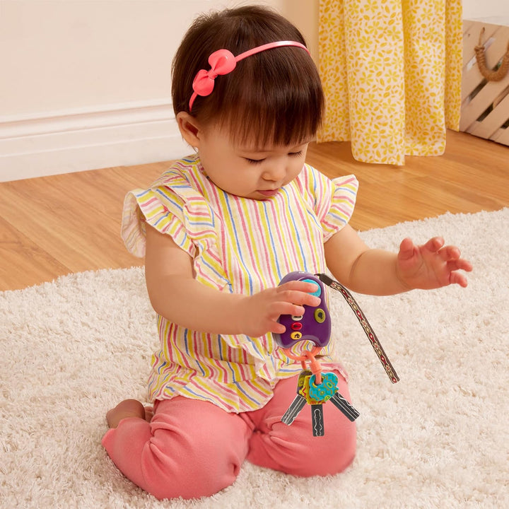 – Toy Car Keys – Key Fob with Lights & Sounds – Interactive Baby Toy – Pretend Keys for Babies, Toddlers – 10+ Months – Funkeys – Purple