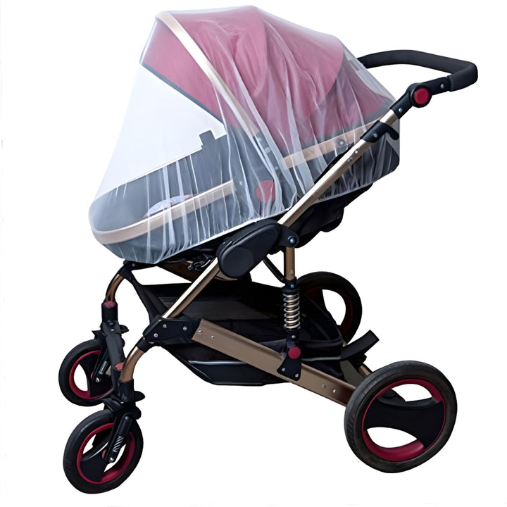 Mosquito Net for Baby Stroller and Crib - Durable Mesh Bug Net Cover with Elastic Edge - Fits Strollers, Bassinets, Playards, and Mini Cribs - Travel Essential for Newborns - 63X64-Inch (White)