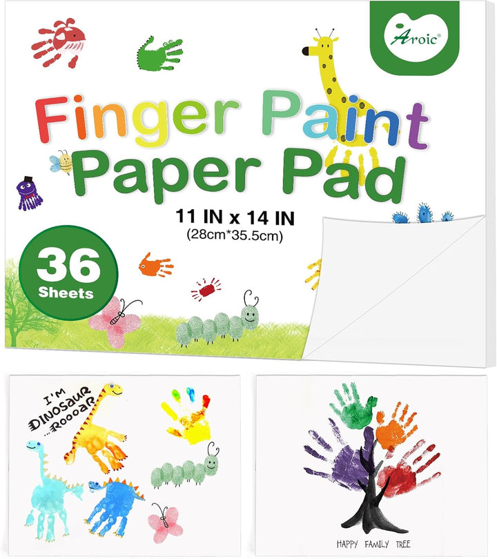 36 Sheets Finger Paint Paper 11 X 14 Inches, Paint Pad for Kid, Fingerpaint Paper for Toddlers and Kids, Toddlers Art Supplies, Art Painting Pad Set for Finger Painting, Drawing