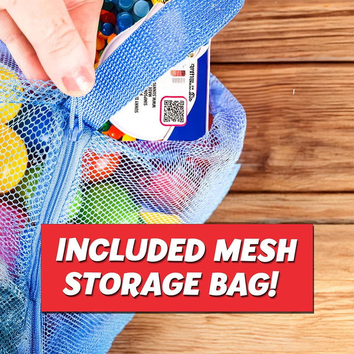 100 Count Multi Colored Play Balls – Phthalate and BPA Free Non-Toxic Crush Proof Plastic Ball Pack - Balls for Toddler Ball Pit in Reusable Storage Bag with Zipper