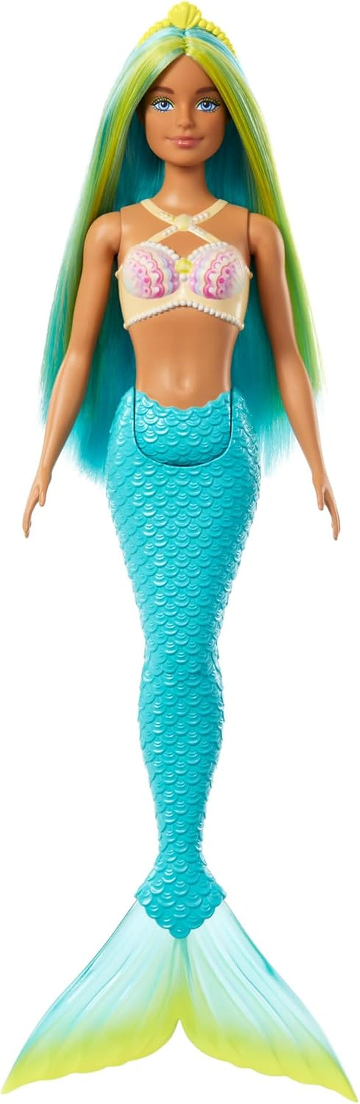 Mermaid Doll with Pink & Lilac Fantasy Hair & Headband Accessory, Toy with Shell-Inspired Bodice & Lavender Tail
