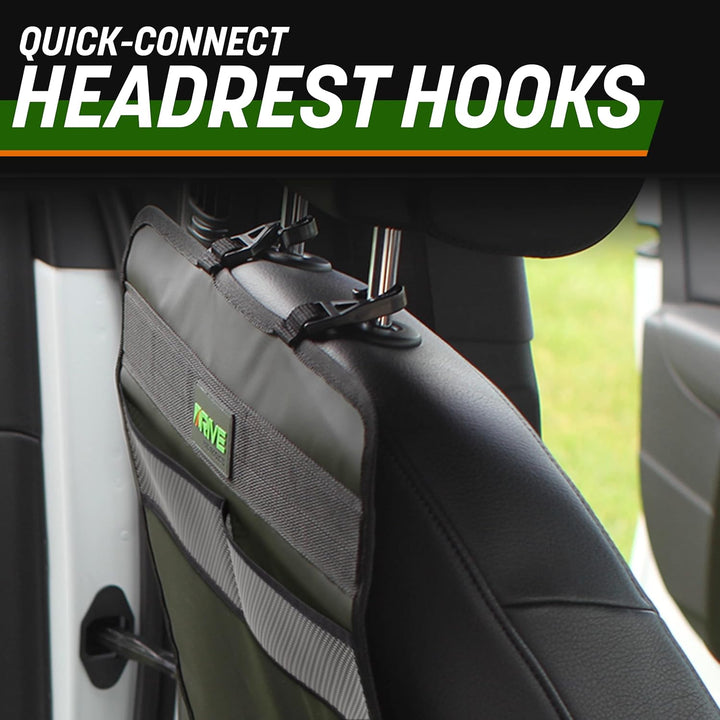 - 2 Pack Car Seat Back Protectors, Reversible Kick Mats - Black