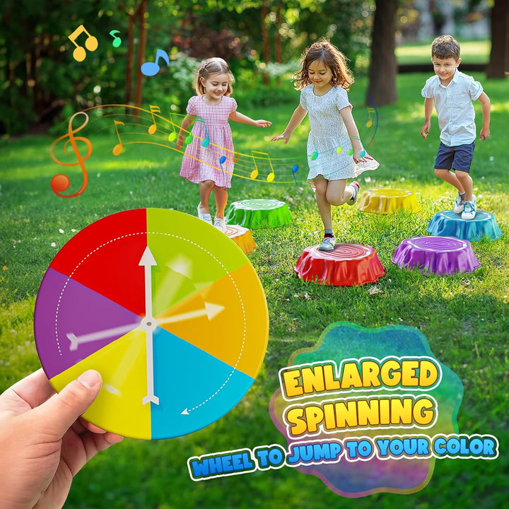 Stepping Stones for Kids, 6Pcs Light up & Music Non-Slip Stepping Stones, Sensory Toy for Toddler Balance & Coordination Skills, Indoor & Outdoor Toys, Toys for Toddlers Ages 3-5