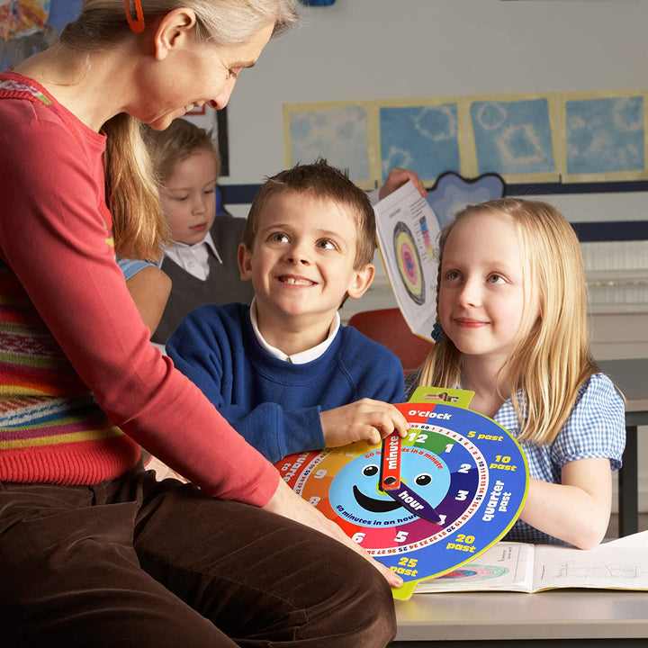Early Learning Education Clock Moveable Hands Smiley Face Magnetic. - Easy to Use and to Learn for Young Children as Well as Durable and Portable.