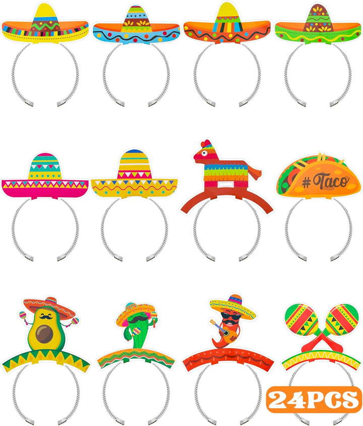 Sombrero Party Hats, Mexican Sombrero Headbands, Colorful Cardboard Cinco De Mayo Headbands, Fiesta Sombrero Headbands