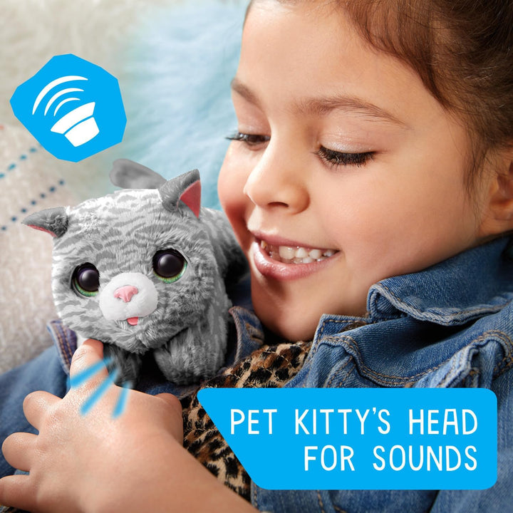 Furreal Newborns Kitty Interactive Pet, Small Plush Stuffed Animal Cat with Sounds and Movement, Faux Fur, Kids Toys for Ages 4 up by