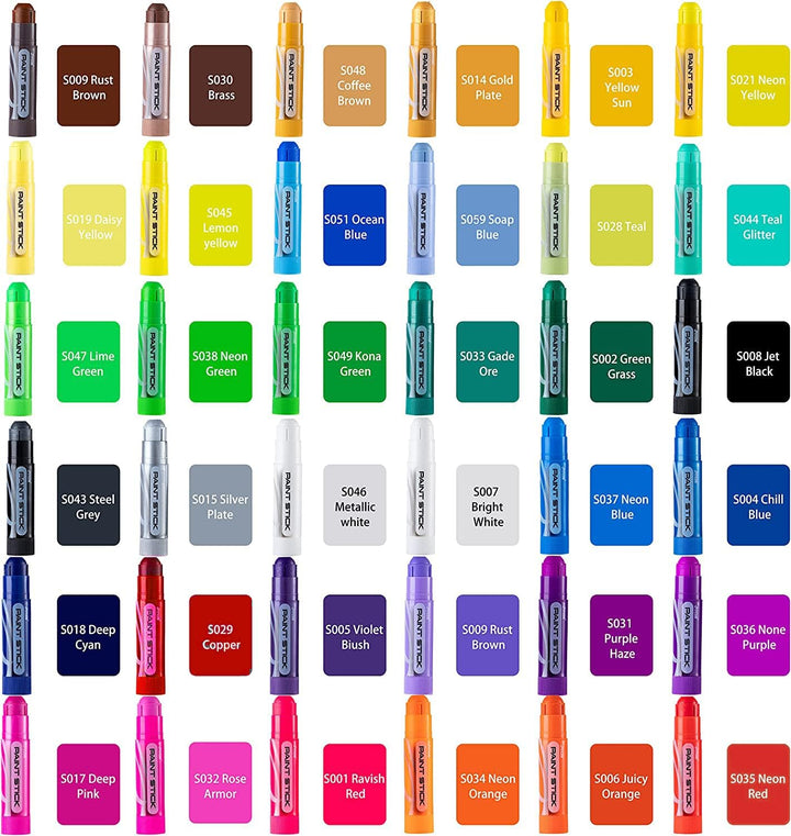 36 Colors Washable Tempera Paint Sticks, Art Supplies, Paint for Kids, Quick Drying and No Mess Arts Project, Gifts for Kids and Artists