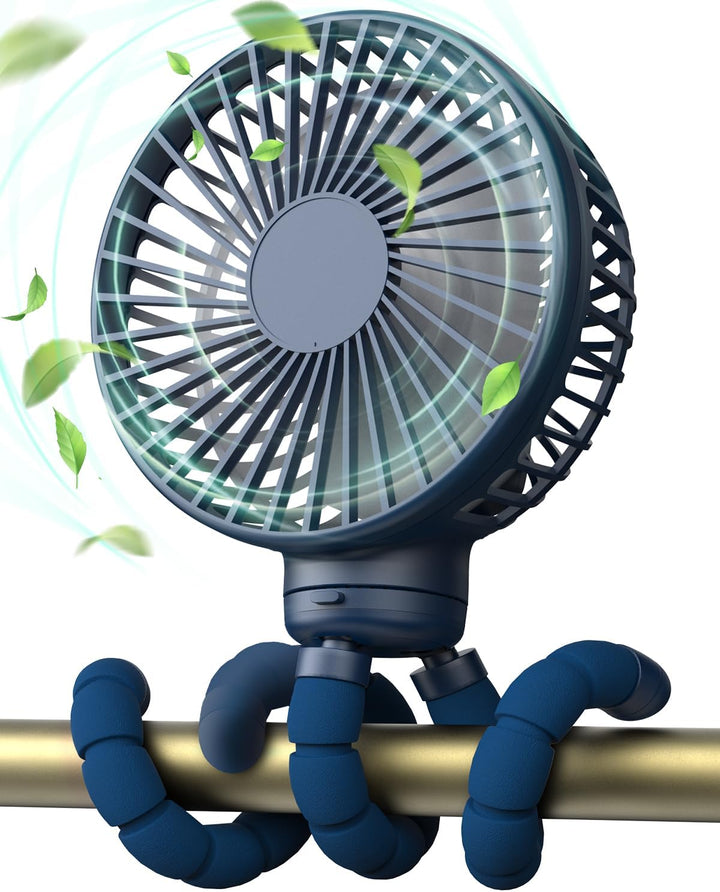Stroller Fan for Baby - Portable Fan Rechargeable - Battery Operated Fan(Use for 24Hrs) - Fan for Handheld/Clip On/Car Seat/Desk/Camping