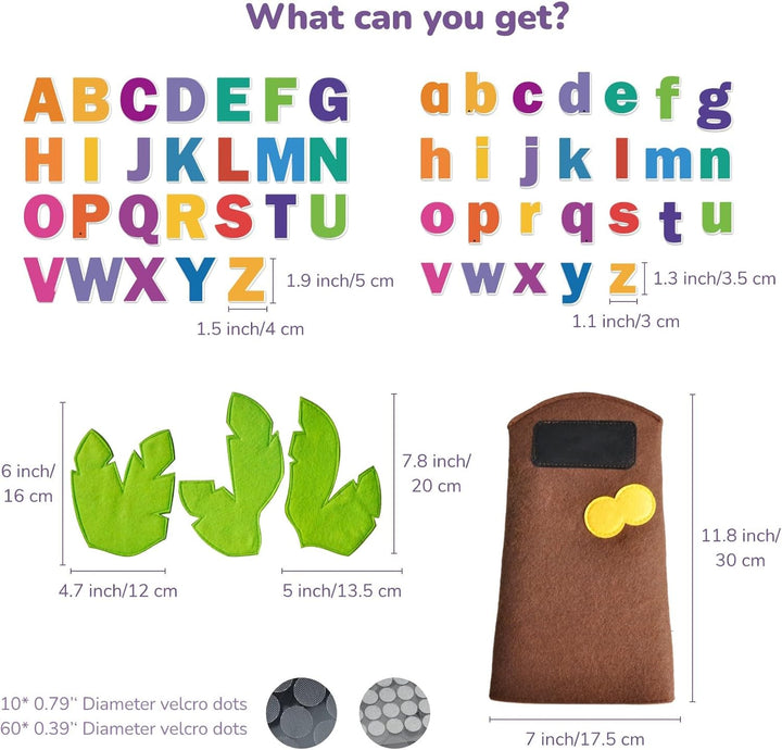 Felt Letter Tree Freestanding Coconut Tree Alphabet Game Set Props from the Childhood Favorite Book for Early Education