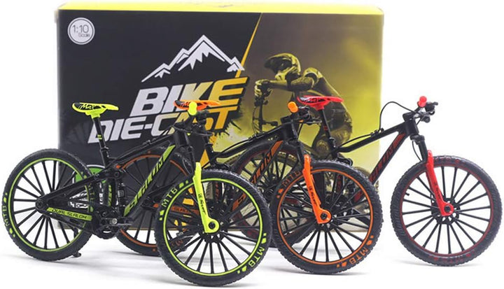 Mini Finger Bikes, 1:10 Scale Alloy Mountain Bicycle Model Desktop Decoration Crafts for Cycling Lovers Birthday Party Gifts(Red)