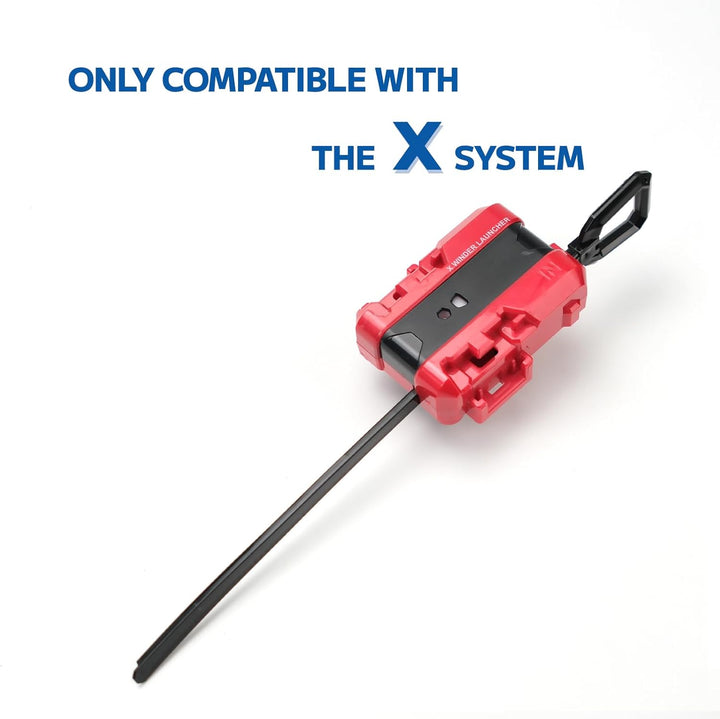 2 Pack X Winder Launcher, X Gyro Launcher Set for Players Battles, Only Work with X Series Right-Spinning Tops (Red + Black)