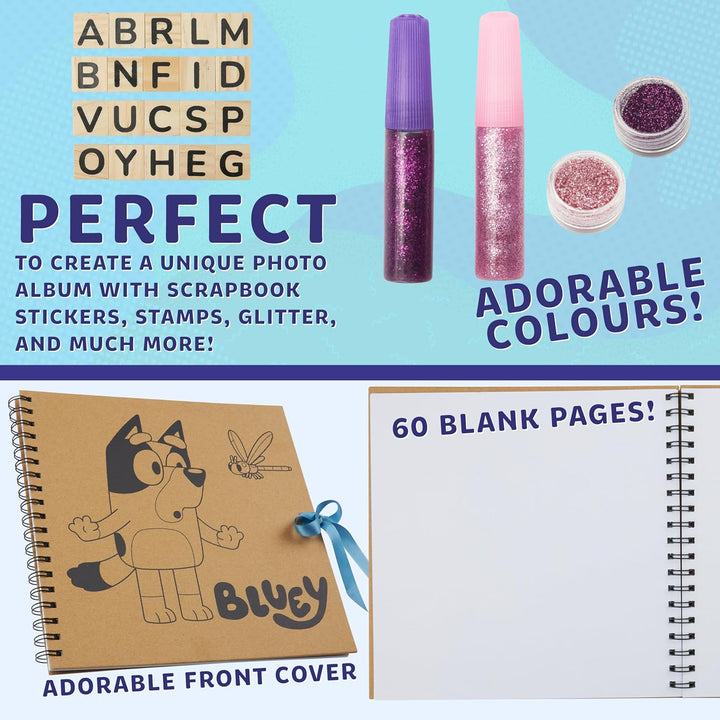 Scrapbook Kit for Kids with Scrapbooking Supplies Stamp Glitter Glue DIY Photo Album Art Kit Cute Stationary for Kids Gifts for Girls and Boys