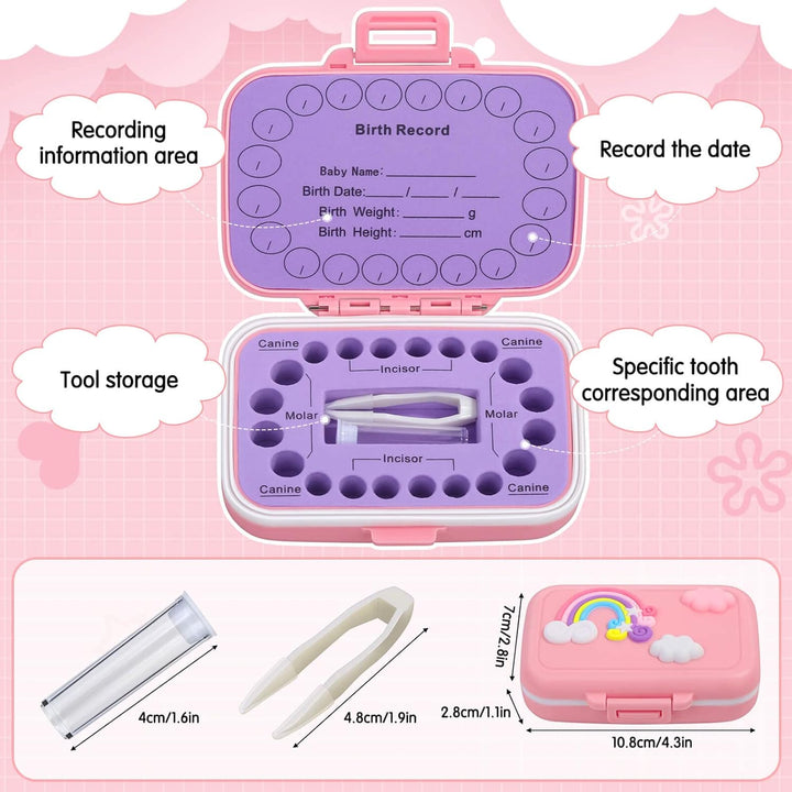 Tooth Holders for Kids Keepsake, Baby Teeth Keepsake Box, Tooth Saver, Tooth Container for Lost Teeth, Teeth Storage Holder for Tooth Fairy (Pink)