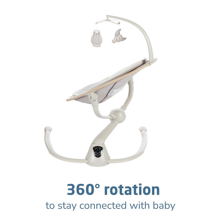 Cassia Baby Swings for Infants: Smart Portable Baby Swing with Music, Lightweight & Foldable Baby Swing, 360 Rotation Infant Swing, Classic Oat