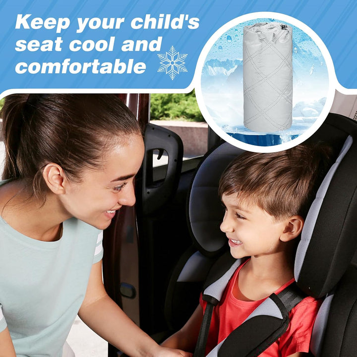Baby Car Seat Sun Shade Cover - Thicken Bi-Layer Composites, Cooler Temperature Infant Car Seats Reflective Heat Protector, UV Protection Toddler Car Seat Cover Travel Accessories
