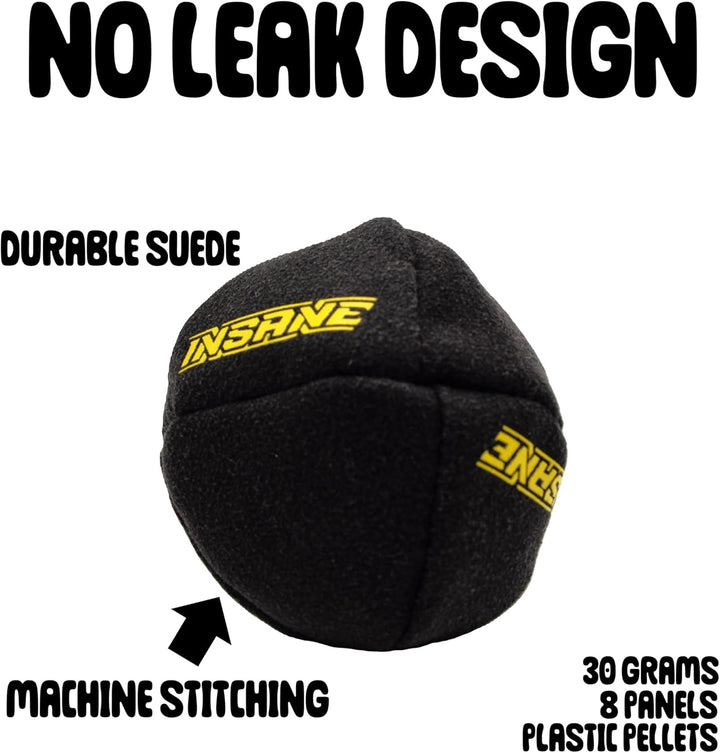 Premium Footbag 4 Pack, 8-Panel Synthetic Suede Hacky Sack Set with Signature Gift Pouch
