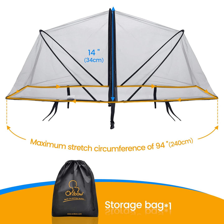 Universal Mosquito Net for Stroller, Baby Bug Net with Two-Way Zippers & Storage Bag, Breathable & Foldable Mosquito Nets for Strollers, Car Seat, Bassinet, Cradle, Portable Mini Crib, Black
