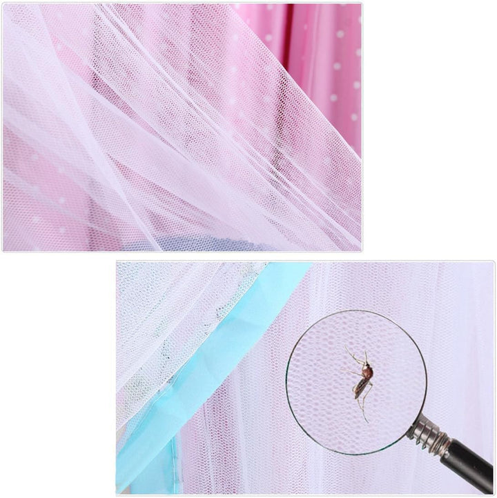 Crib Mosquito Net Crib Dome Bed Canopy Foldable Cot Net Tent Universal Palace Style Dome Bed Curtain (Stand Rod NOT Included)