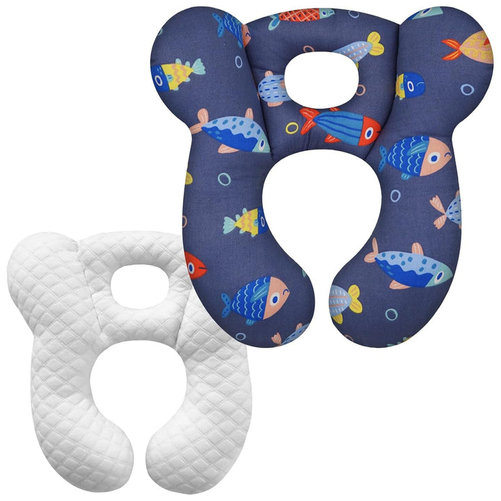 Baby Travel Pillow, Upgrade U-Shape Infant Pillow for Car Seat Pushchair and Stroller, Soft Comfortable Sleep Cushion for Kids Newborn and Toddler -Lion White