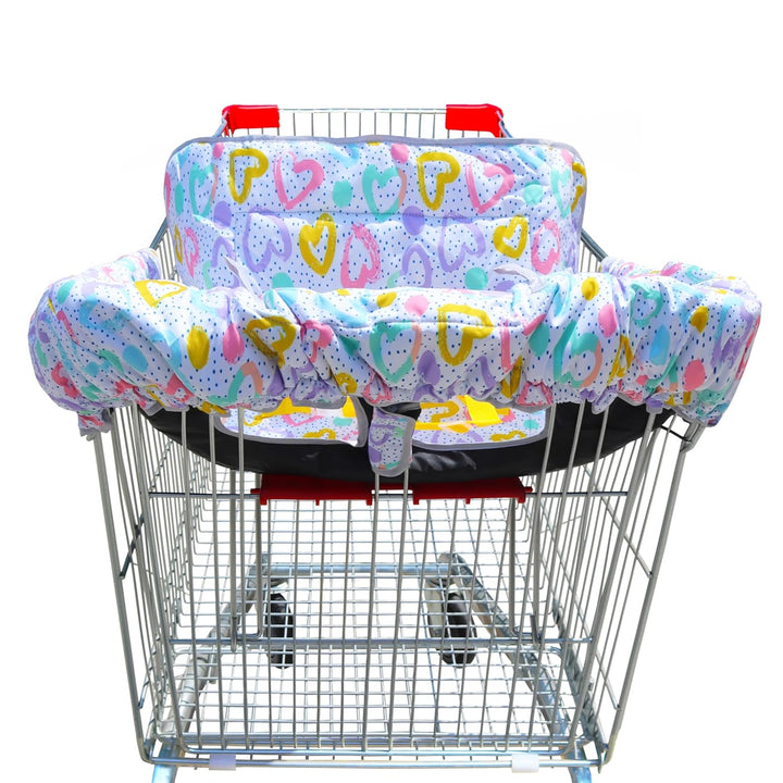 2 in 1 Shopping Cart Cover&High Chair Cover for Restaurant Seat, Grocery Cart Cover for Baby Infant Toddler Girl/Boy Reversible, Machine Washable (Blue)