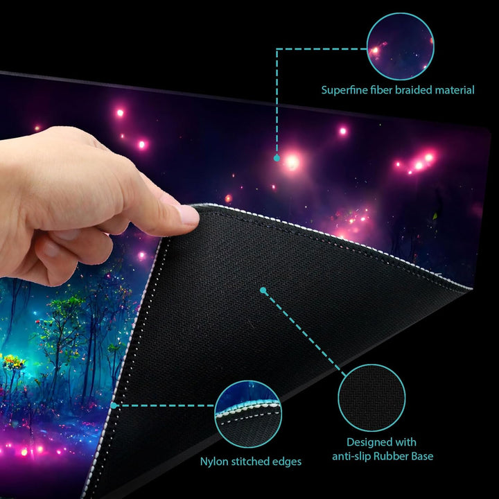 MTG Playmat TCG Playmat -Includes Storage Tube and 7 Dice-Experience Top-Tier Quality and Edge-Locking Waterproof and Non-Slip Mat! (Playmat without Zones, 1-Pretty Purple Fluorescence)