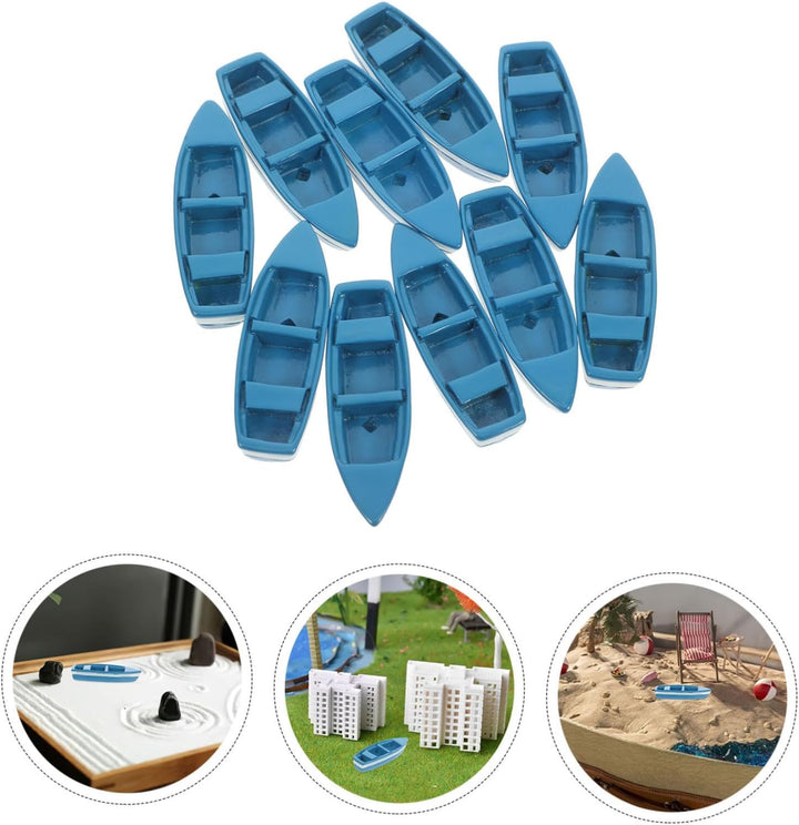 10Pcs Miniature Yacht Boat Models for Micro Landscape Decoration Nautical Theme Party Favors and DIY Fairy Garden Accessories