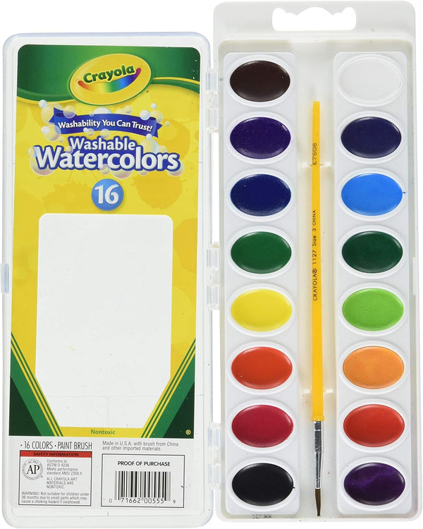 Washable Watercolors, 16 Count (Pack of 2) Total 32 Count